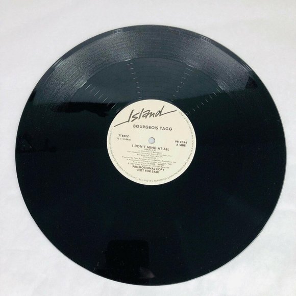 Bourgeois Tagg I Don’t Mind At All 12” Promo Copy Vinyl 33 1/3 Record Island - Picture 2 of 7